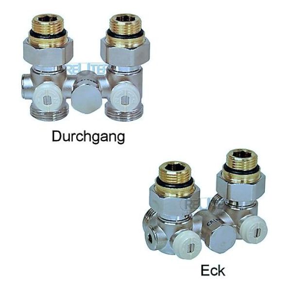 Hahnblock mit Bypass 1/2" x Eurokonus 3/4" - einstellbar
