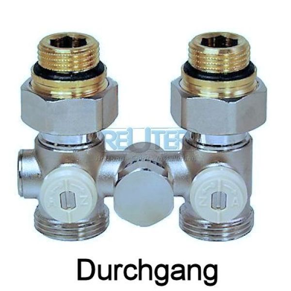 Hahnblock mit Bypass 1/2" x Eurokonus 3/4" - einstellbar