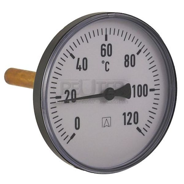 Thermometer D= 100 mm, 0-120°C, Fühler 200 mm