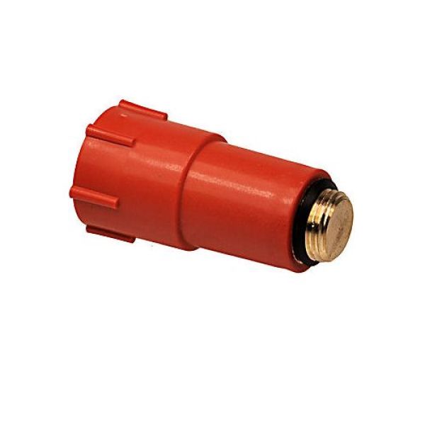 Baustopfen mit Messinggewinde rot