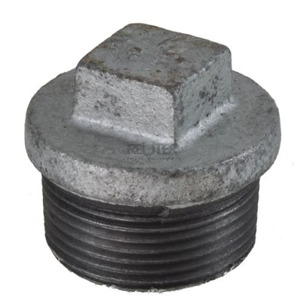 Temperguss Fitting Stopfen mit Rand Typ 290, verzinkt
