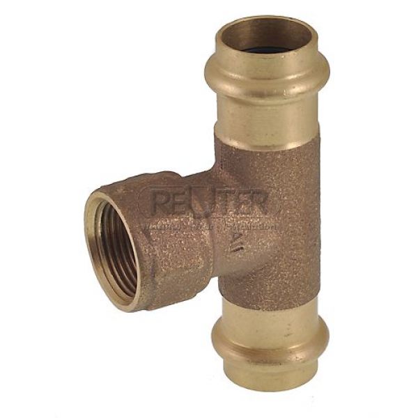 Rotguss Pressfitting T-Stück (IG) Kontur V